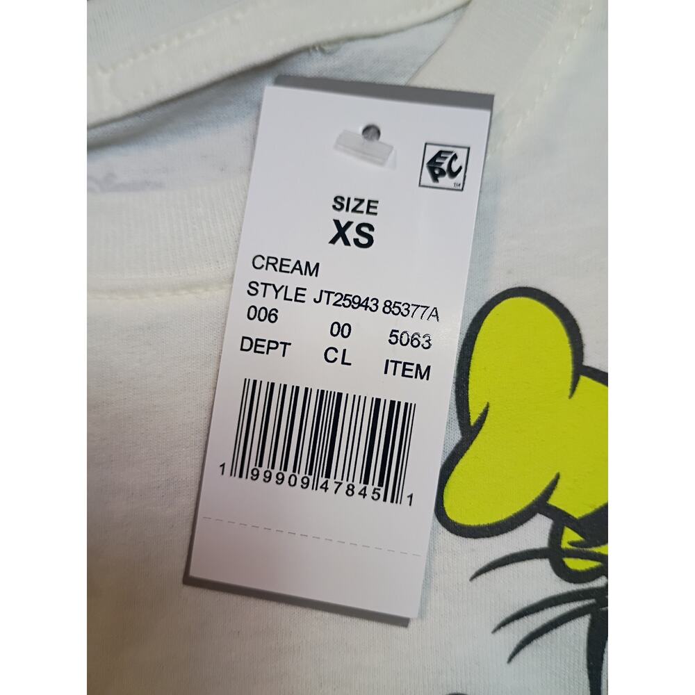 New Mickey Mouse & Friends Graphic White Cotton Tee XS - Picture 2 of 8